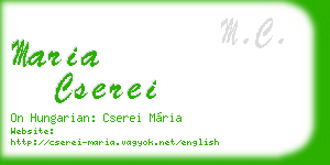 maria cserei business card